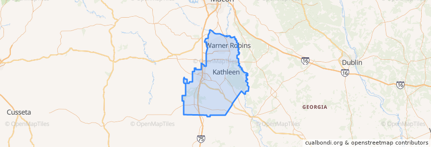 Mapa de ubicacion de Houston County.