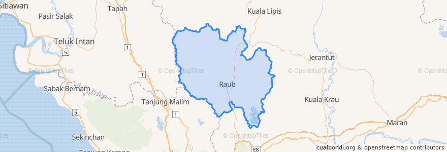 Mapa de ubicacion de Raub.