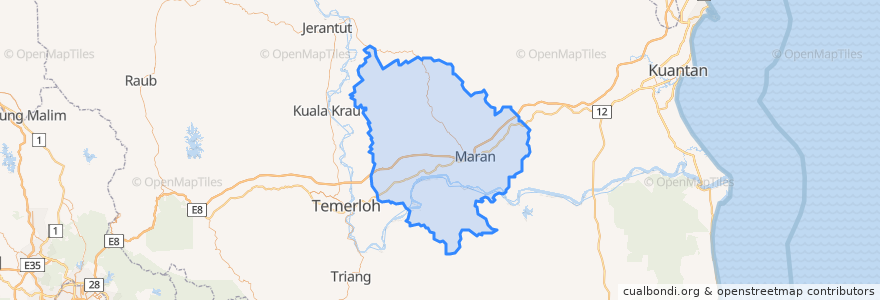 Mapa de ubicacion de Maran.
