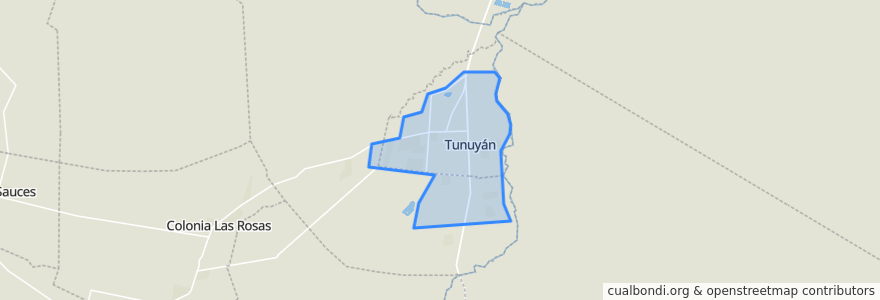 Mapa de ubicacion de Tunuyán.