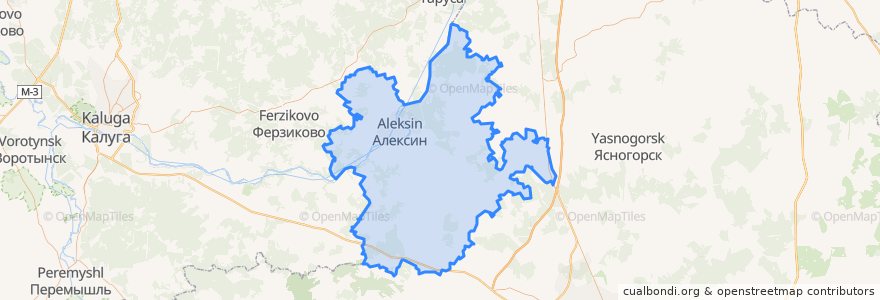 Mapa de ubicacion de городской округ Алексин.