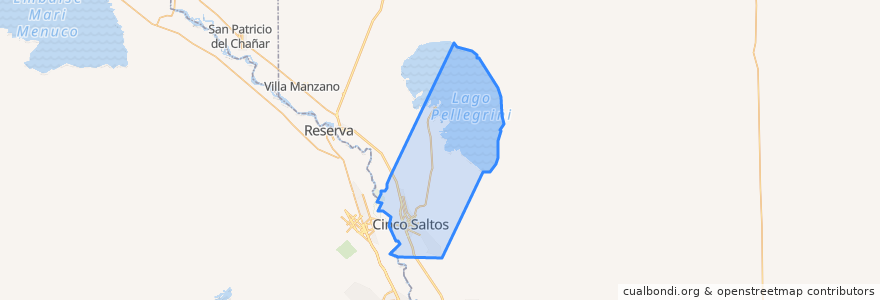 Mapa de ubicacion de Municipio de Cinco Saltos.