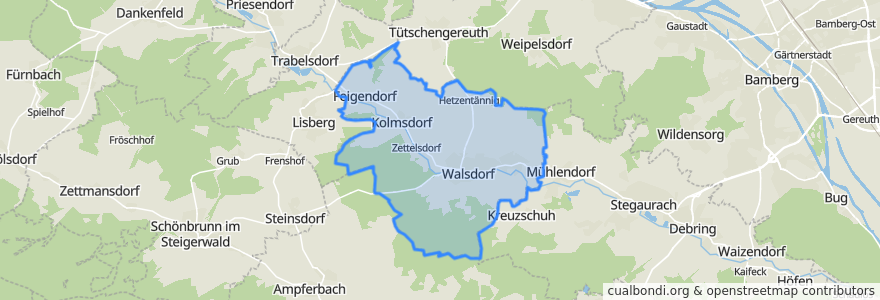 Mapa de ubicacion de Walsdorf.