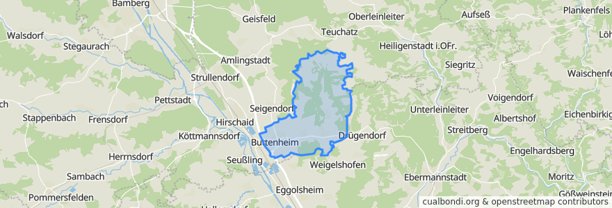 Mapa de ubicacion de Buttenheim.