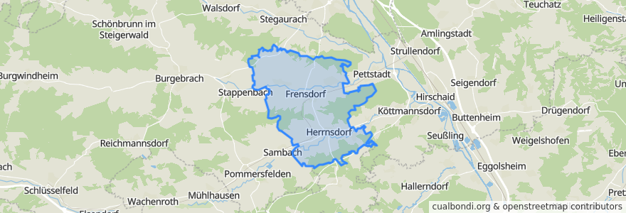 Mapa de ubicacion de Frensdorf.