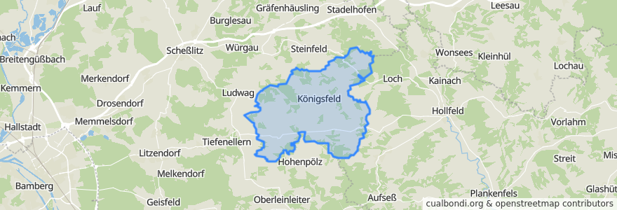 Mapa de ubicacion de Königsfeld.