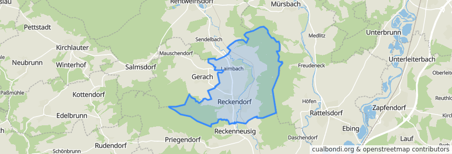 Mapa de ubicacion de Reckendorf.