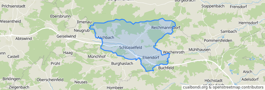 Mapa de ubicacion de Schlüsselfeld.