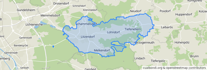 Mapa de ubicacion de Litzendorf.