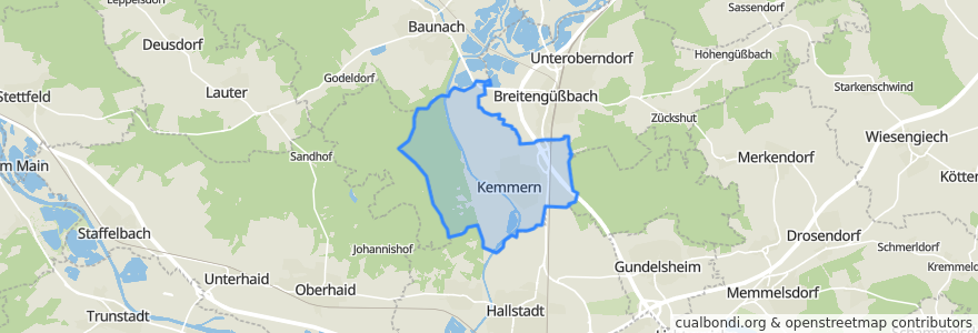 Mapa de ubicacion de Kemmern.