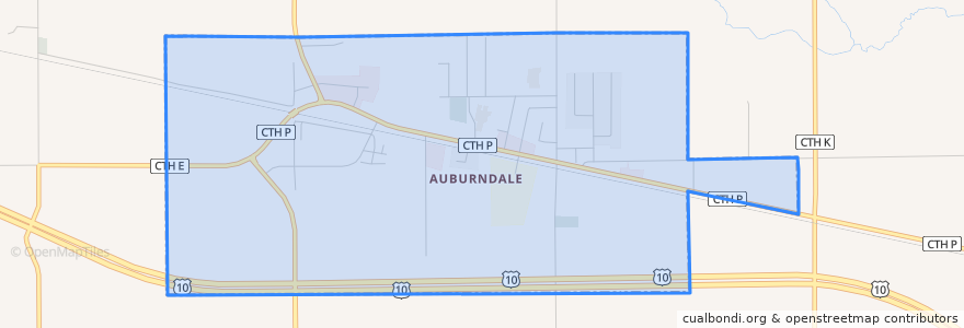 Mapa de ubicacion de Auburndale.