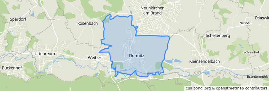 Mapa de ubicacion de Dormitz.