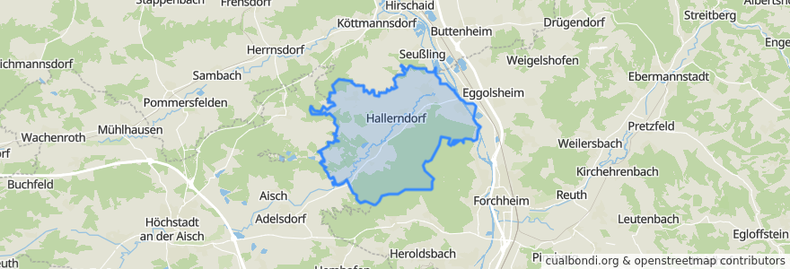 Mapa de ubicacion de Hallerndorf.