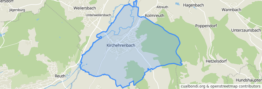 Mapa de ubicacion de Kirchehrenbach.