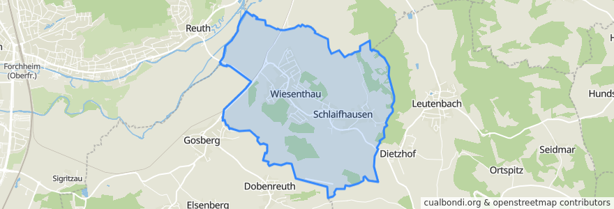 Mapa de ubicacion de Wiesenthau.