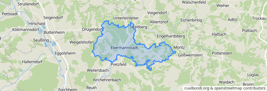 Mapa de ubicacion de Ebermannstadt.