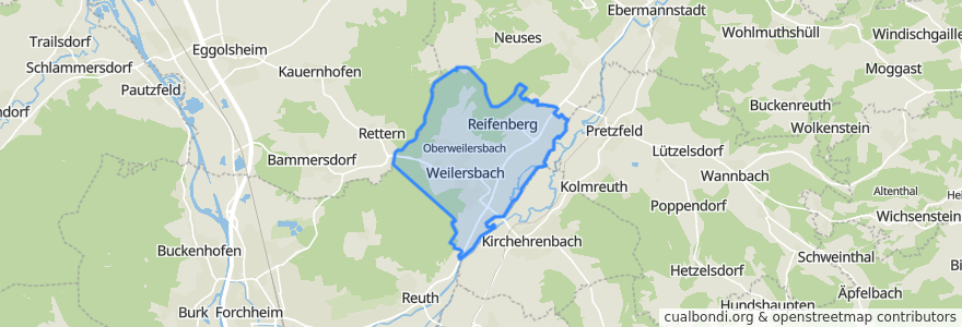 Mapa de ubicacion de Weilersbach.