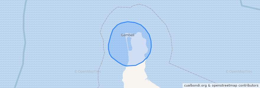 Mapa de ubicacion de Gambell.
