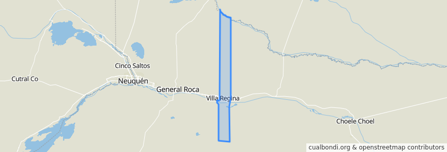 Mapa de ubicacion de Municipio de Villa Regina.