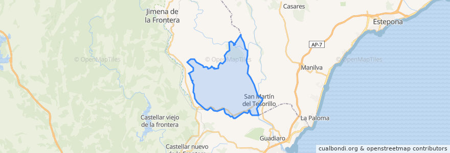 Mapa de ubicacion de San Martín del Tesorillo.