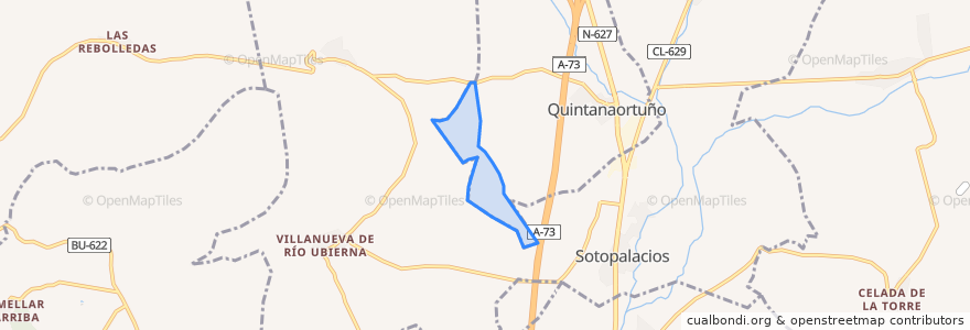 Mapa de ubicacion de Comunidad de Quintanaortuño y Merindad de Río Ubierna.