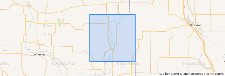 Mapa de ubicacion de Town of Grant.