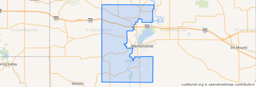 Mapa de ubicacion de Town of Menomonie.