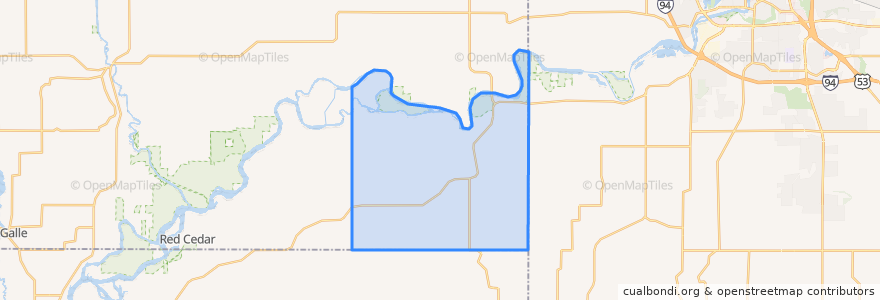 Mapa de ubicacion de Town of Rock Creek.