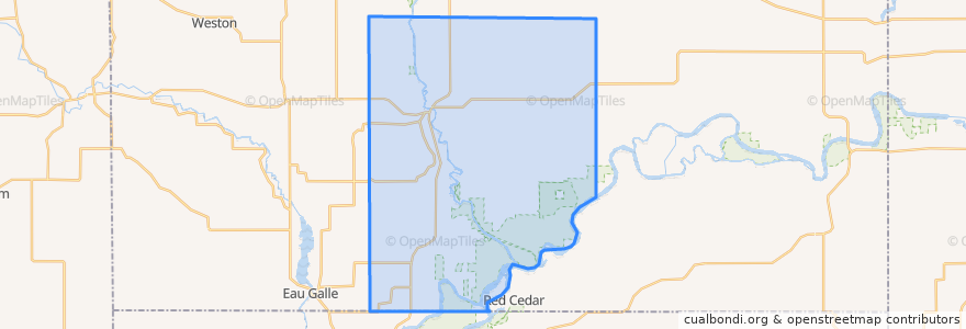 Mapa de ubicacion de Town of Dunn.