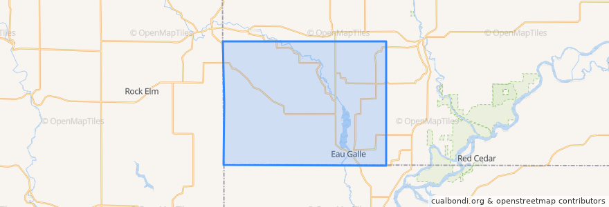 Mapa de ubicacion de Town of Eau Galle.