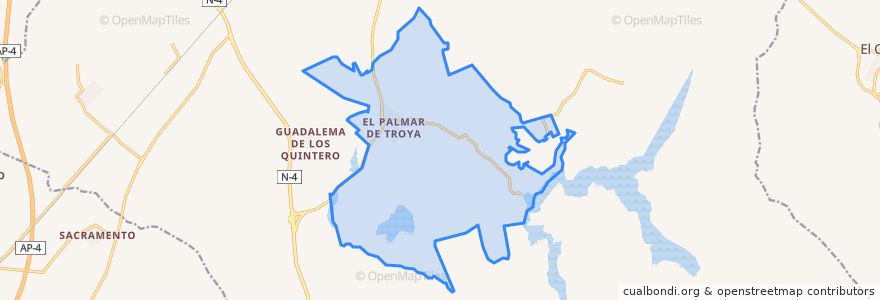 Mapa de ubicacion de El Palmar de Troya.