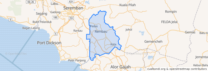 Mapa de ubicacion de Rembau.