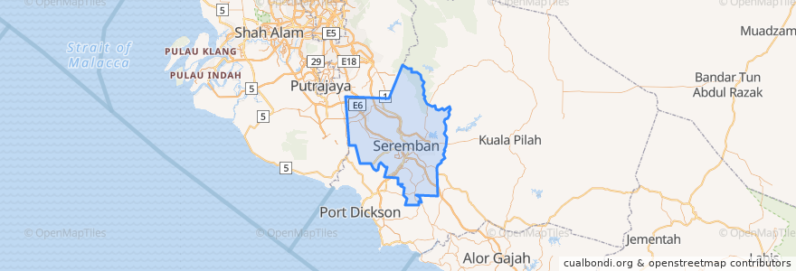 Mapa de ubicacion de Seremban.