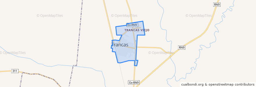 Mapa de ubicacion de Trancas.