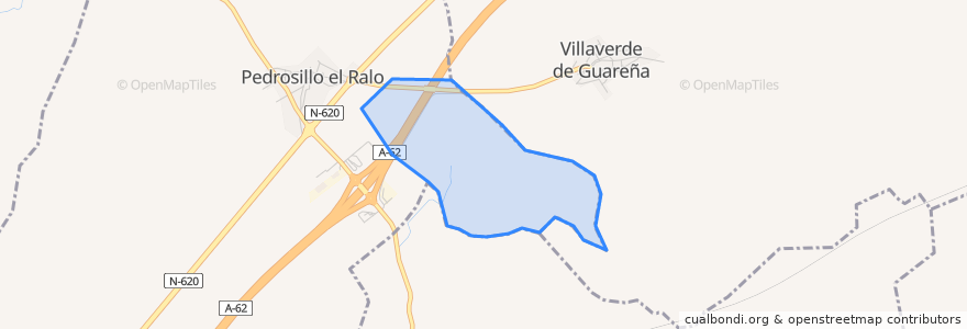 Mapa de ubicacion de Coto Mancomunado de Pedrosillo el Ralo y Villaverde de Guareña.