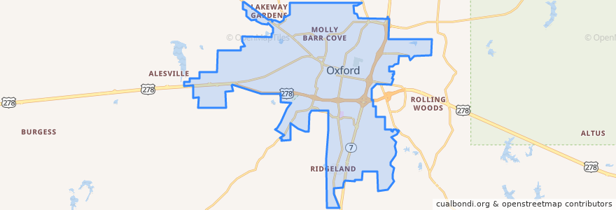 Mapa de ubicacion de Oxford.