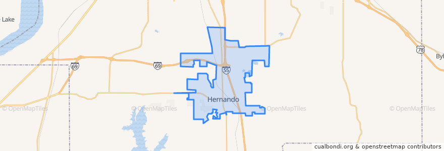 Mapa de ubicacion de Hernando.