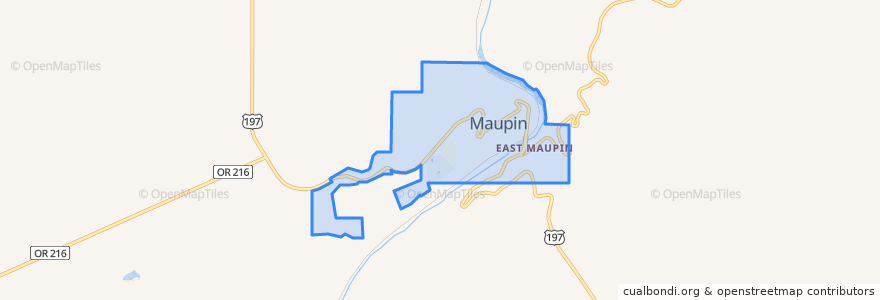 Mapa de ubicacion de Maupin.