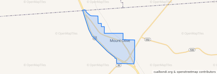 Mapa de ubicacion de Mount Olive.