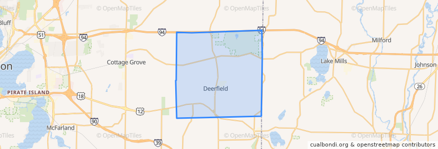 Mapa de ubicacion de Town of Deerfield.