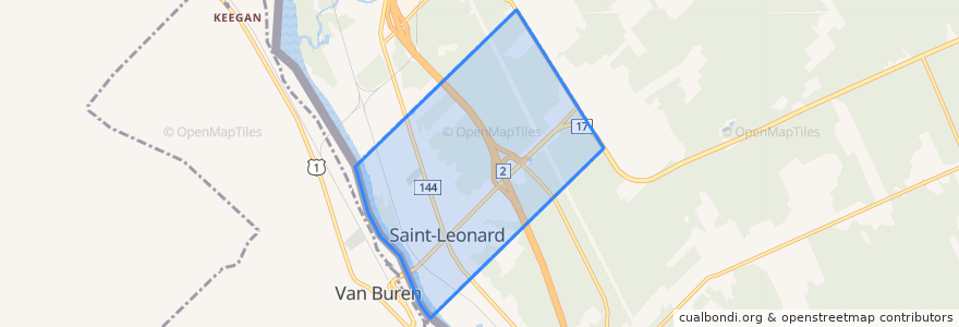 Mapa de ubicacion de Saint-Leonard.