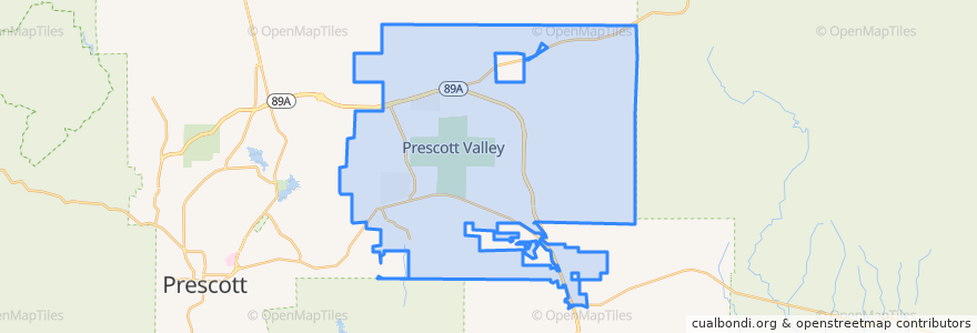 Mapa de ubicacion de Prescott Valley.