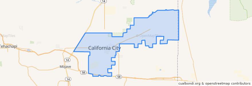 Mapa de ubicacion de California City.