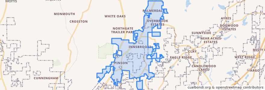 Mapa de ubicacion de Pinson.