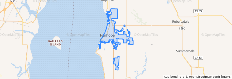 Mapa de ubicacion de Fairhope.