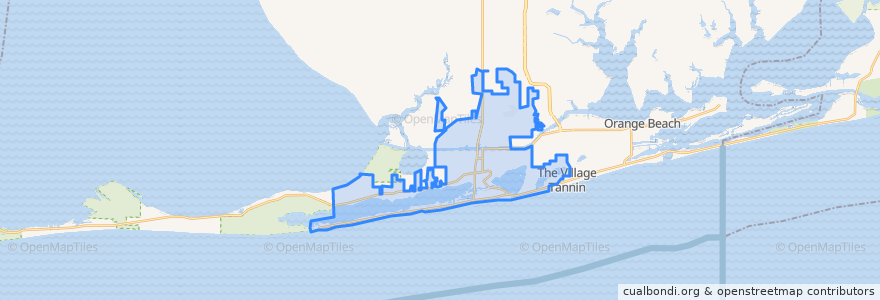 Mapa de ubicacion de Gulf Shores.