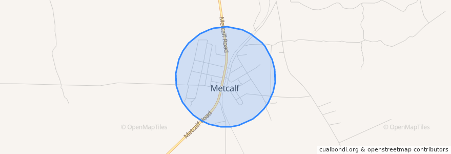 Mapa de ubicacion de Metcalf.