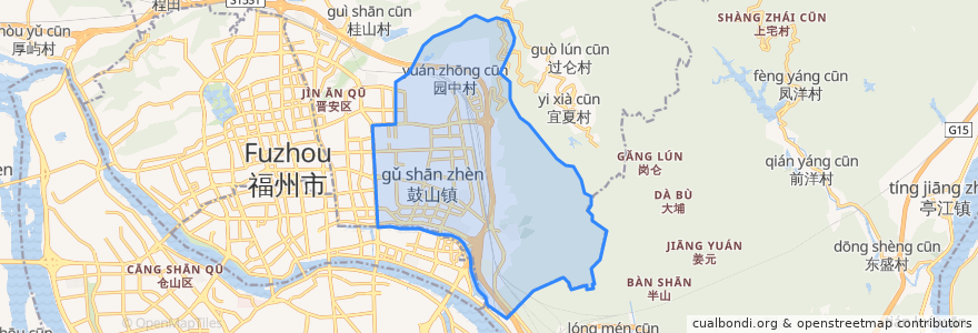 Mapa de ubicacion de 鼓山镇.