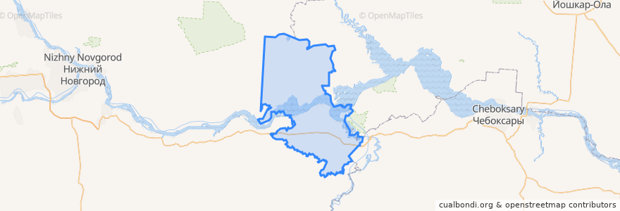 Mapa de ubicacion de Воротынский городской округ.