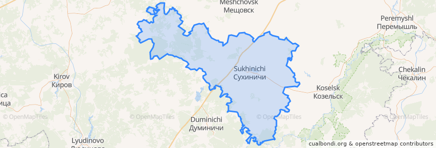 Mapa de ubicacion de Сухиничский район.